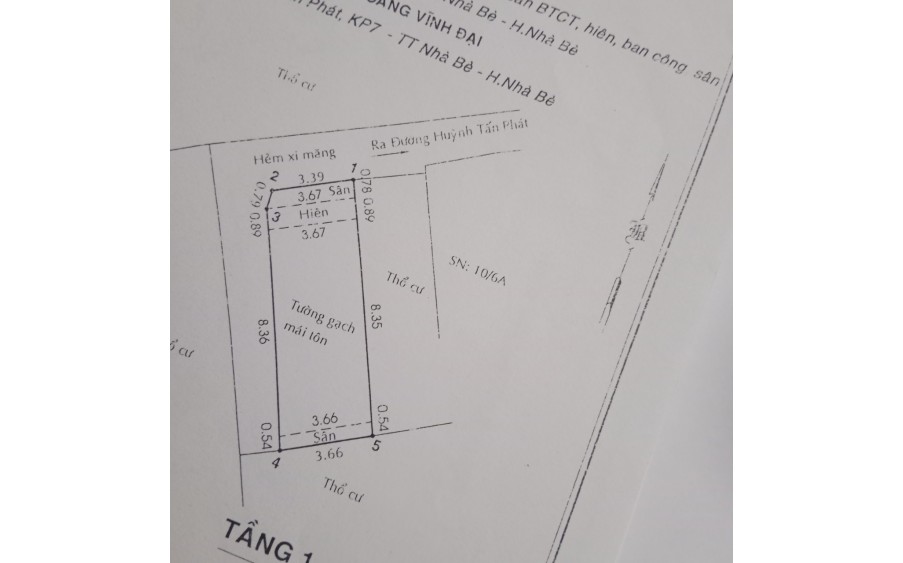 Chính Chủ Cần Bán Nhà Hẻm Huỳnh Tấn Phát Thị Trấn Nhà Bè