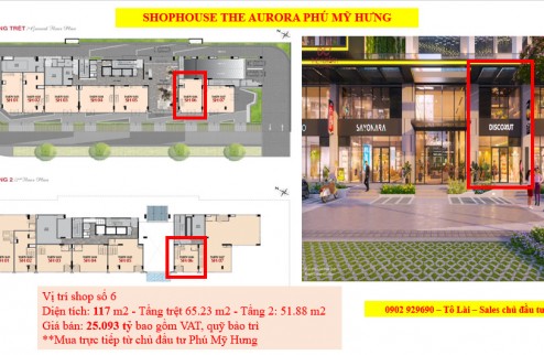 SHOPHOUSE KHỐI ĐẾ DỰ ÁN THE AURORA PHÚ MỸ HƯNG - THIẾT KẾ SHOP SANG TRỌNG HIỆN ĐẠI