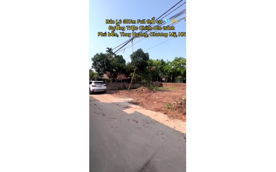 Đất 387m2, Full thổ cư, tk 1, Thụy Hương, Chương Mỹ, giá chỉ 1x tr/m2, ô tô, ngõ thông