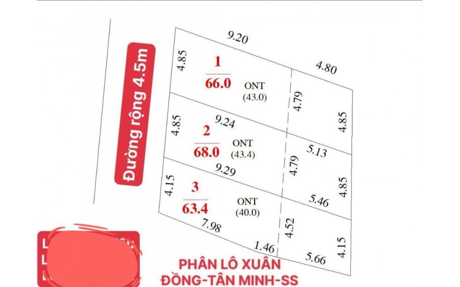 Chưa đến 700tr sở hữu ngay 63,4m2 đất Xuân Đồng, Tân Minh, Sóc Sơn.