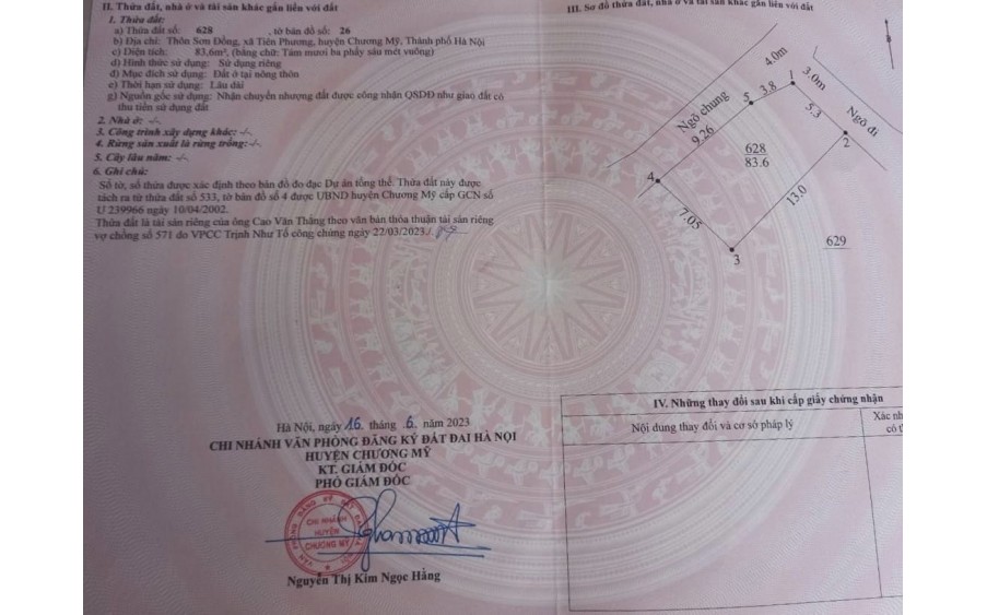 CC bán 46m2, tk4, Phượng Đồng, Phụng Châu Chương Mỹ, ô tô thông