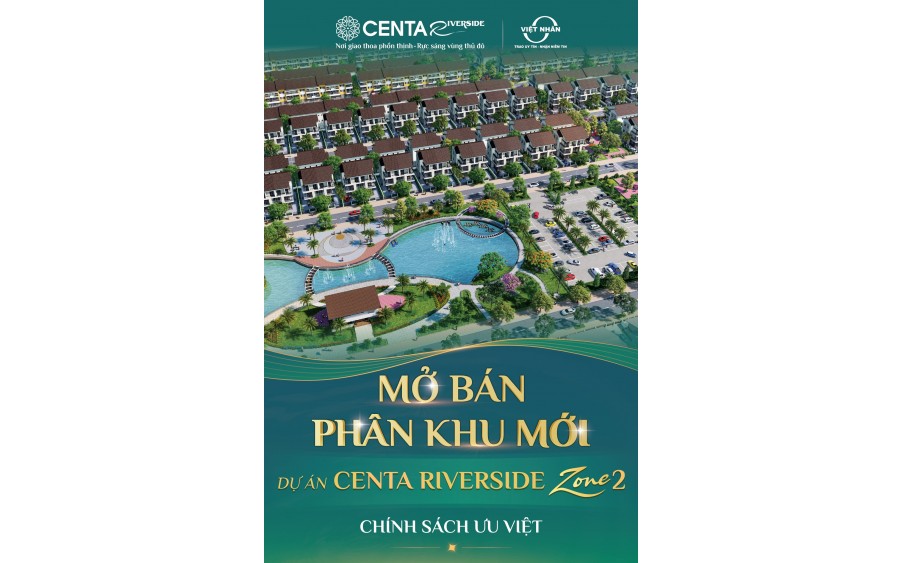 Vốn chỉ cần khoảng 3,3 tỷ sở hữu ngay căn biệt thự 180m2 tại Centa Riverside Zone 2 Vsip Từ Sơn.