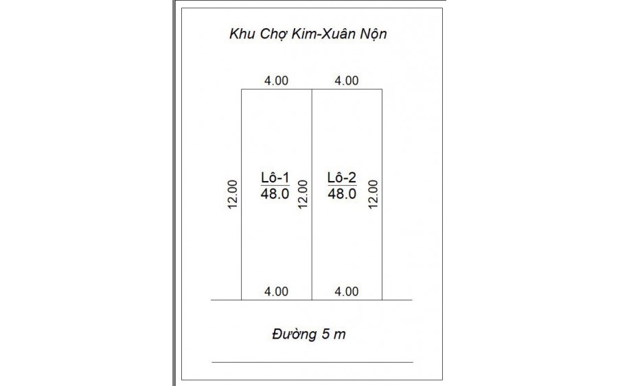 bán đất chợ kim - xuân nộn - đông anh . đường 5m ngõ thông xát chợ chỉ nhỉnh 2ty chút