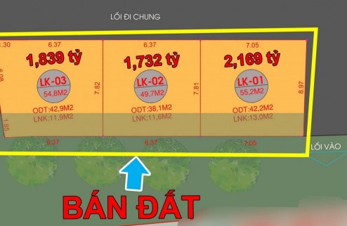 Có 3 lô hàng hiếm đất Chúc Sơn, tk3, chỉ từ nhỉnh 1 tỷ ô tô vào, giá công khai