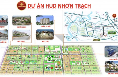 Saigonland Nhơn Trạch Đồng Nai - Mua bán đất Nhơn Trạch - Dự án Hud Nhơn Trạch sẵn sổ hồng riêng từng nền.