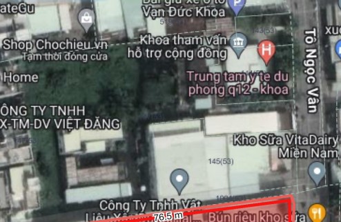 Bán nhà xường mặt tiền Tô Ngọc Vân Q12 DT 30*77m TC 2900m