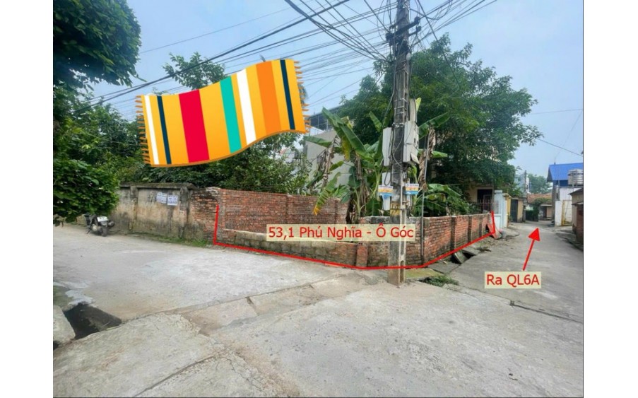 CC gửi bán lô 53.1m2 Phú Nghĩa, giá 1.x tỷ, lô góc, ô tô tránh