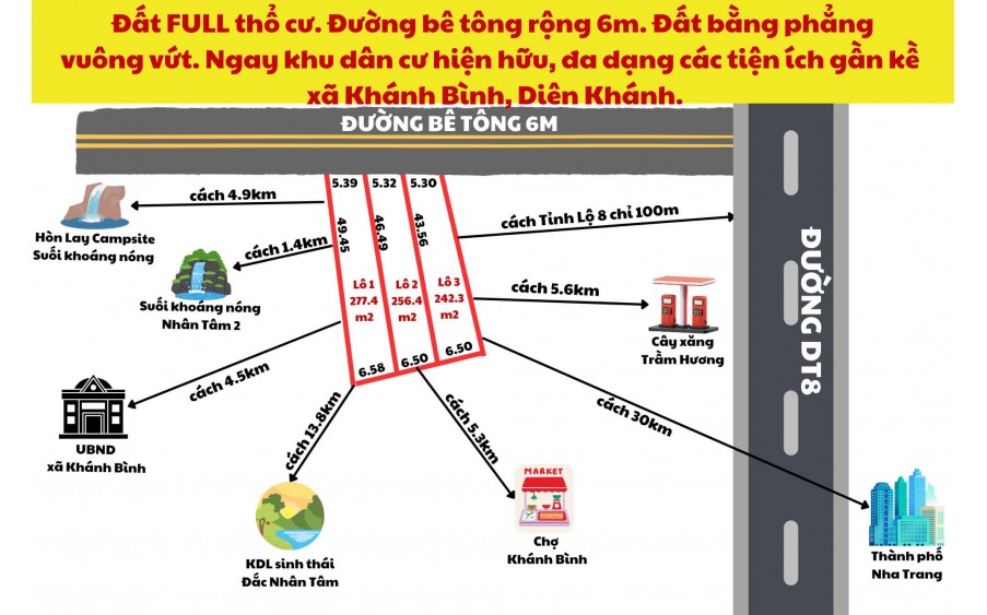 SIÊU HOT! BÁN NHANH 3 LÔ ĐẤT THỔ CƯ, CHÍNH CHỦ GIÁ SỐC TẠI KHÁNH BÌNH - KHÁNH VĨNH!