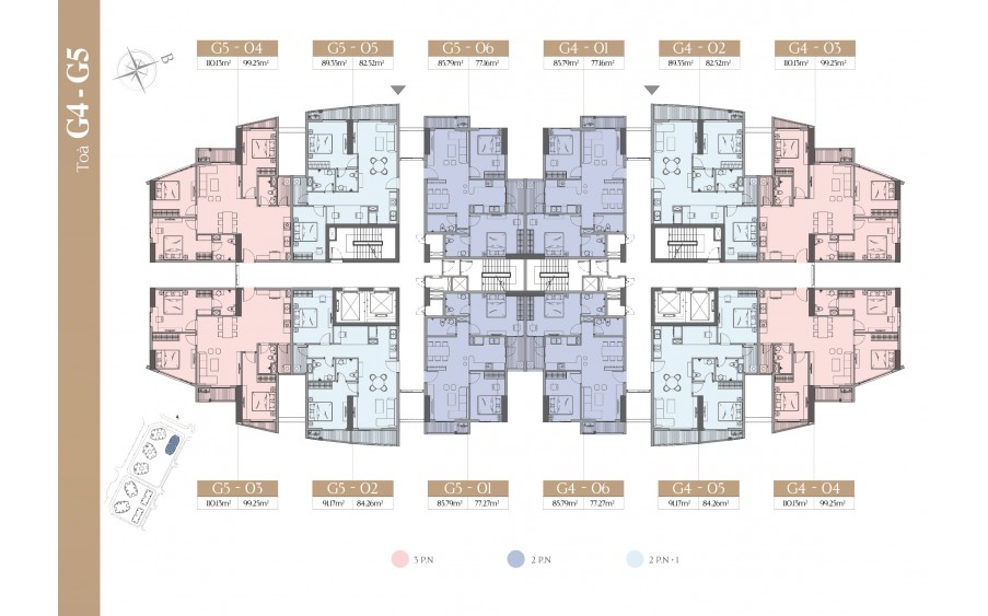 Bán căn hộ 99m2 le grand jardin tòa G4, G5 bc hướng TB sài đồng, long biên