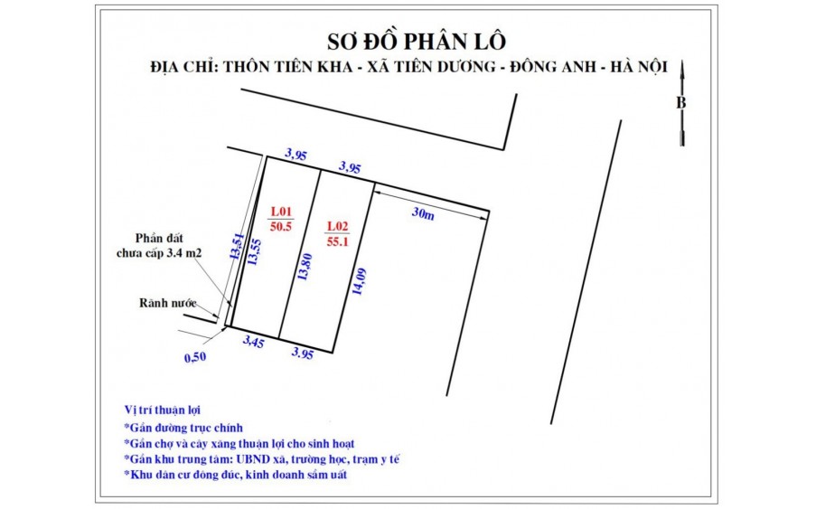 Siêu Hot Fo- Phân Lô_ đường 4m, Tiên Dương, Đông Anh vào Hà Nội mất 10p