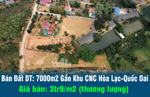 Cần Bán Đất DT: 7000m2 Gần Khu CNC Hòa Lạc-Quốc Oai