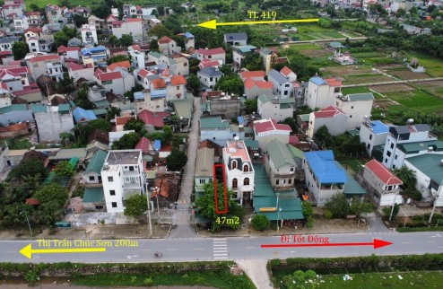 Cc F0 gửi bán lô đất 47m2, chỉ nhỉnh 2.x tỷ (x tí hon), mặt đường Nguyễn Anh Trỗi, vỉa hè rộng mênh mông, kinh doanh sầm uất