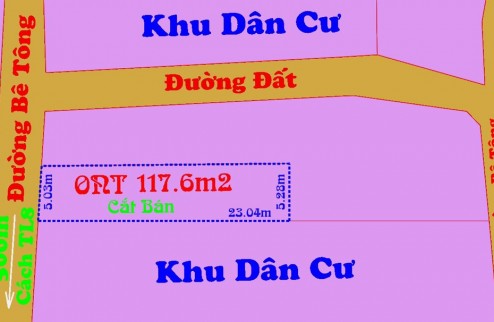 Cần bán lô Diên Phước, Diên Khánh diện tích 117,6m2 full thổ giá chỉ 650 triệu