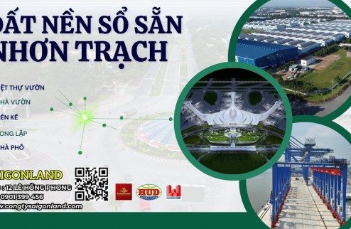Saigonland Cần bán nền Liên Kế 100m2 Dự Án Hud Nhơn Trạch - Mặt Tiền đường Lê Hồng Phong