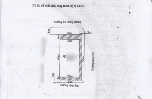 Bán lô đất 3 mặt đường DT 1485M Đường Lê Hồng Phong Hải An HP