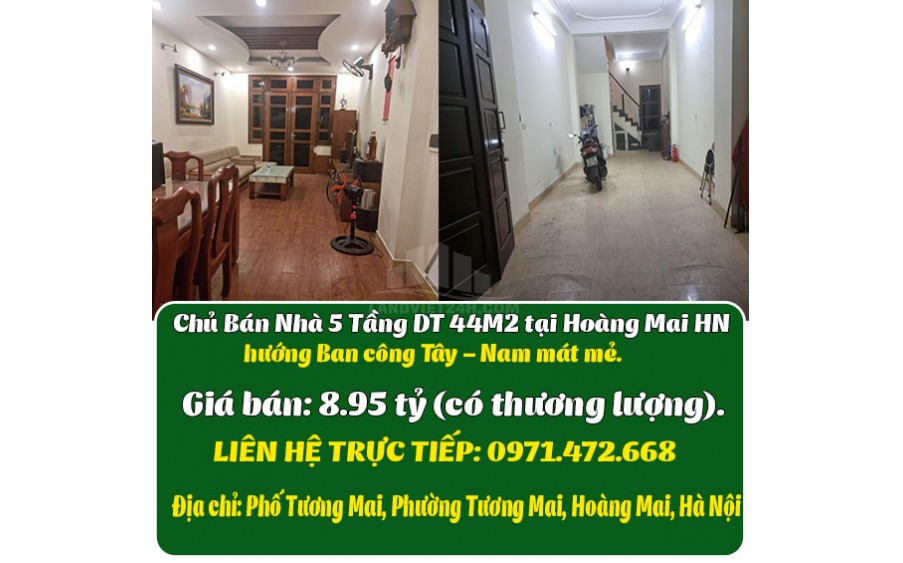 Chủ Bán Nhà 5 Tầng DT 44M2 tại Hoàng Mai HN