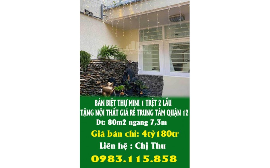 CHÍNH CHỦ BÁN BIỆT THỰ MINI 1 TRỆT 2 LẦU TẶNG NỘI THẤT GIÁ RẺ TRUNG TÂM Q.2