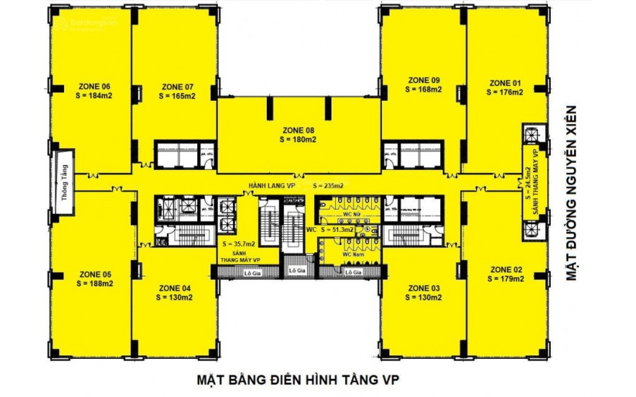 Cho thuê mặt bằng làm Bi - a diện tích 500m2 đến 1000m2 không cột tòa Housinco đường Nguyễn Xiển