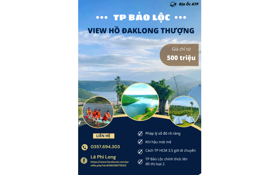 View hồ DakLong Thượng, đầy đủ tiện ích giá chỉ 4tr/m2