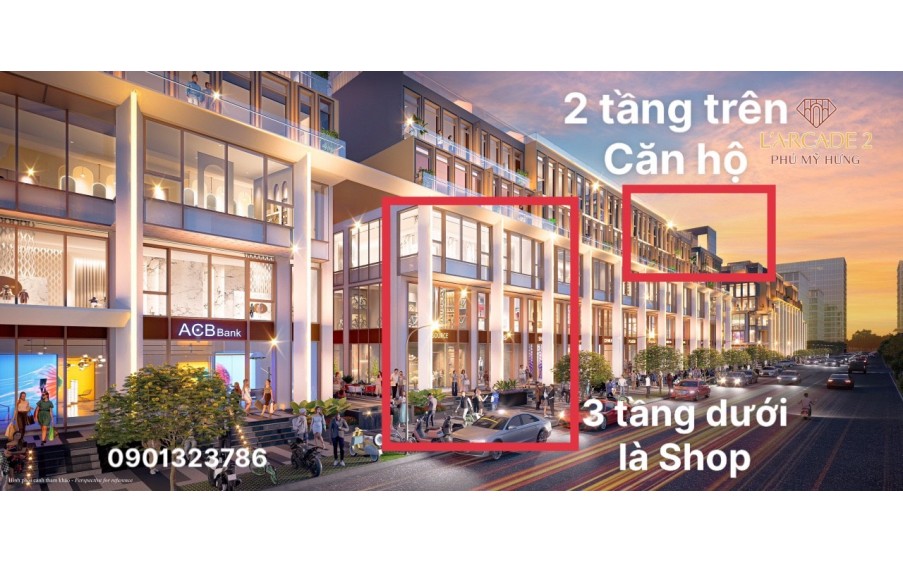 Bán Tòa nhà L'arcade cao 5 tầng mua gốc từ CĐT Phú Mỹ Hưng, trả trước 20%, vay LS 0%, LH: 0901323786