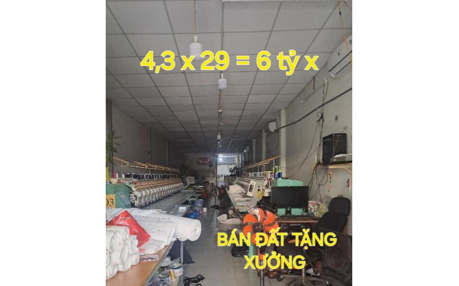 NGỘP - Bán Xưởng 4,3 x 29 có 6 tỷ x Lê Văn Khương Quận 12 TP.HCM