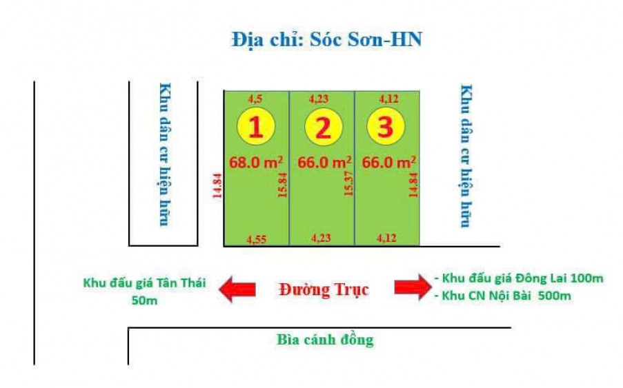 GIÁ CHỈ HƠN TỶ DT 68 M CÓ 50M ĐẤT THỔ CƯ ĐƯỜNG THÔNG RỘNG 6 M