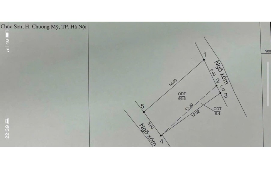 Diện tích 68m full thổ cư thị trấn Chúc Sơn 
Mặt tiền = hậu 5m, đất 2 mặt thoáng 
Cách QL6 chỉ vài trăm mét