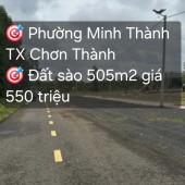 đất p,minh thành ̀̀̉̉̀̉̀̀ tx chơn thành giá 580trieu/505m2 sổ sẵn