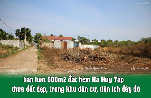 bán hơn 500m2 đất hẻm Hà Huy Tập, thửa đất đẹp, trong khu dân cư, tiện ích đầy đủ