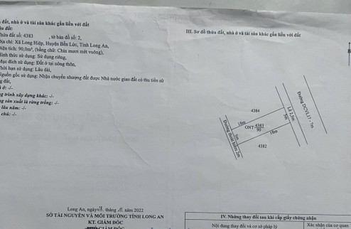 CHÍNH CHỦ BÁN GẤP LÔ ĐẤT MẶT TIỀN 7m KCN Vĩnh Lộc 2 Đi Vào Tại Huyện Bến Lức, Tỉnh Long An