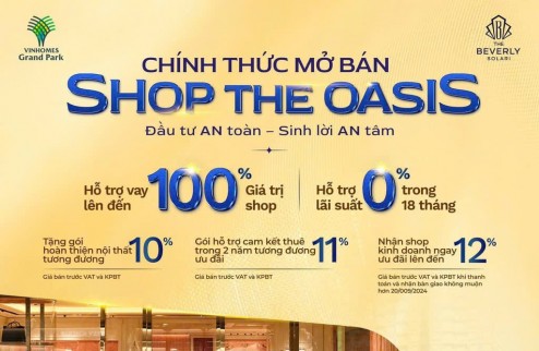 Vinhomes Grand Park mở bán shophouse chiết khấu 33% - lợi nhuận tiền thuê ~ 45tr/tháng