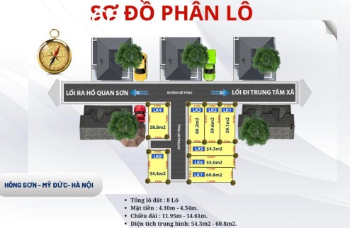 Chính chủ cần 55m full thổ cư, giá 540tr, tại Hồng Sơn- Mỹ Đức- Hà Nội