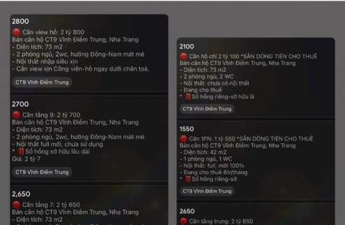 Khách tìm Căn hộ CT9 Vĩnh Điềm Trung thì liên hệ Nhã ạ