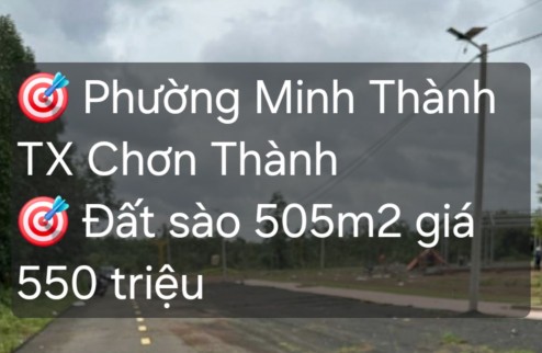 đất p,minh thành ̀̀̉̉̀̉̀̀ tx chơn thành giá 580trieu/505m2 sổ sẵn