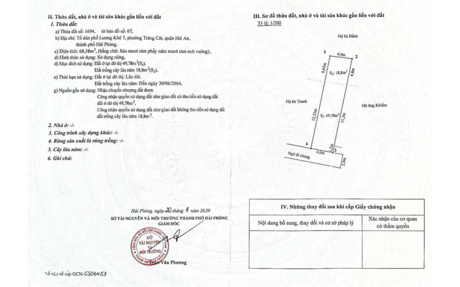 KH gửi bán lô đất tuyến đầu Cát Linh, Hải An