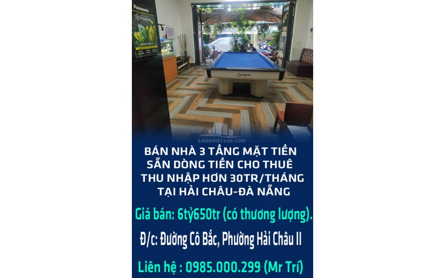 BÁN NHÀ 3 TẦNG MẶT TIỀN SẴN DÒNG TIỀN CHO THUÊ THU NHẬP HƠN 30TR/THÁNG