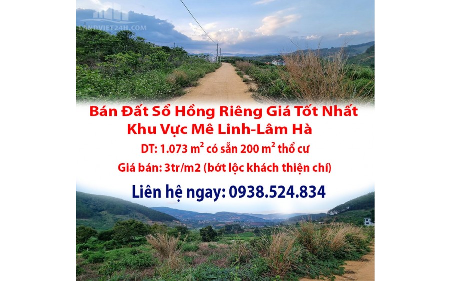 Chính Chủ Bán Đất Sổ Hồng Riêng Giá Tốt Nhất Khu Vực Mê Linh-Lâm Hà