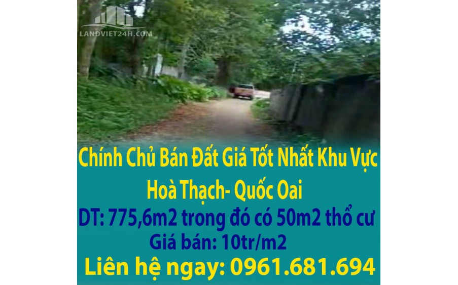 Chính Chủ Bán Đất Giá Tốt Nhất Khu Vực Hoà Thạch- Quốc Oai