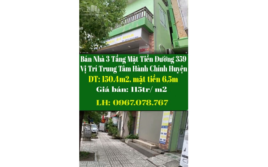 Bán Nhà 3 Tầng Mặt Tiền Đường 359, Vị Trí Trung Tâm Hành Chính Huyện