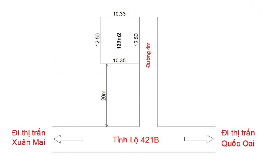 Cc gửi bán 129m2, 2.x tỷ, đất TT Xuân Mai, Chương Mỹ, Hà Nội, đầu tư chia lô, bám QL6, TL421B, ô tô
