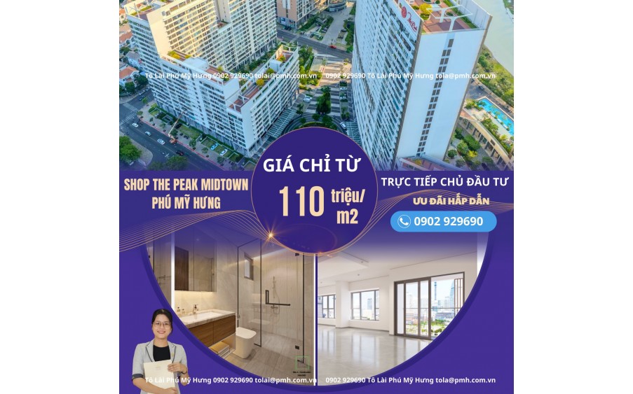 Bán Shophouse The Peak Midtown trực tiếp từ chủ đầu tư Phú Mỹ Hưng, Lịch thanh toán dài linh hoạt