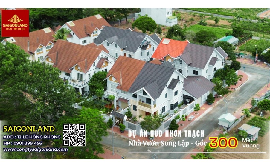 Bán đất vườn Nhơn Trạch - Biệt Thự Vườn  sổ sẵn tại dự án Hud Nhơn Trạch Đồng Nai diện tích 285m2 giá tốt