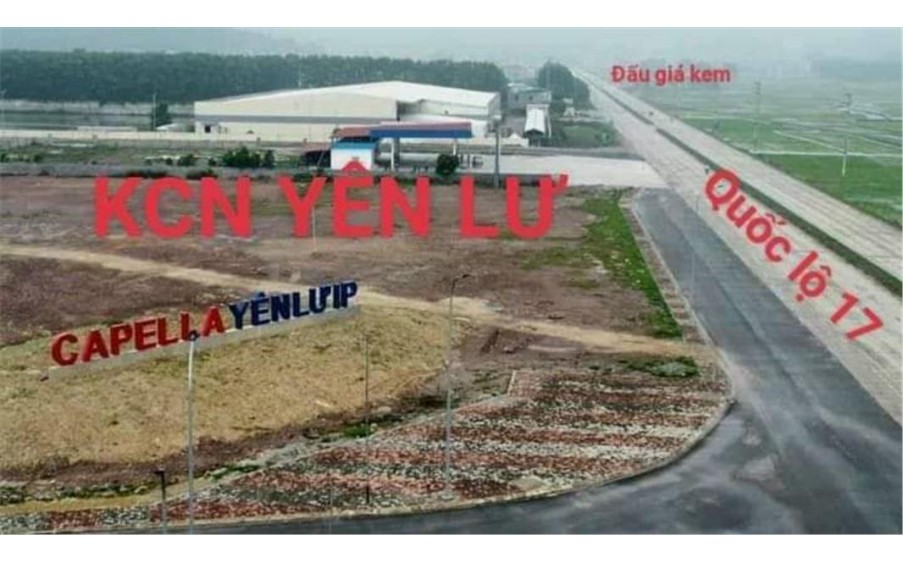 Đất nham biền 2  đối diện KCN Yên Lư, cạnh Quốc Lộ 17 đi qua 3 kcn  Bắc Ninh diện tich 80-90m2. mt 5 . sổ hồng sang tên