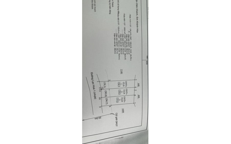 Bán Đất Mặt tiền Lạc Hoà 1, Diên hòa, diên khánh, Khánh hòa, QH rộng 20m