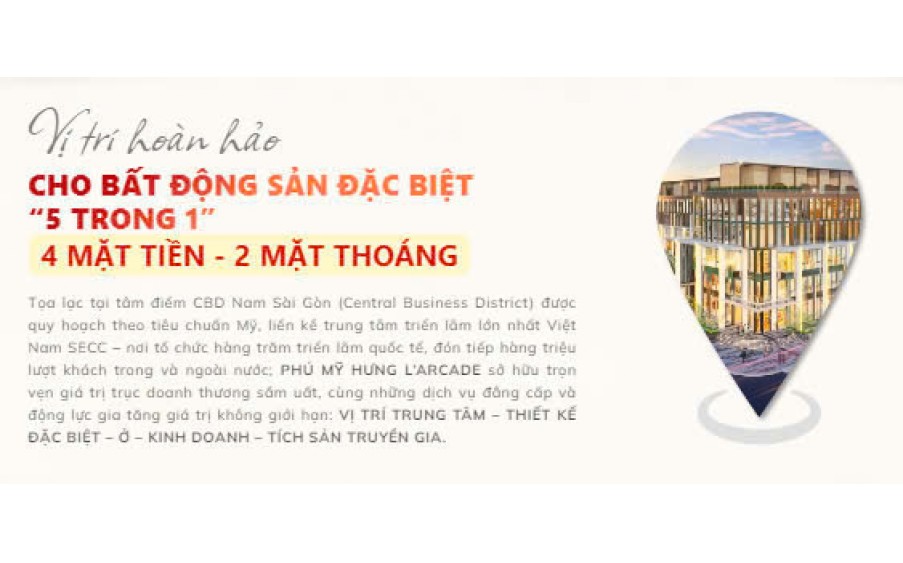 Mở bán những căn lớn nhất, đẹp nhất trong giỏ hàng dự án Larcade Phú Mỹ Hưng. Xem ngay 0901323786