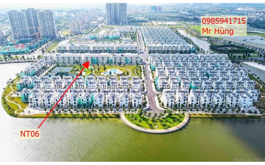 Liền kề NT06 đảo nhỏ View công viên bể bơi giá 22.16 tỷ Vin Gia Lâm (0985941715)