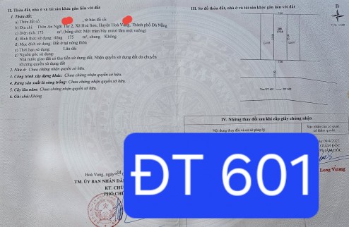 Cần Bán đất mặt tiền đường ĐT601 Hòa Sơn - Sát nhà hàng Hương Sen