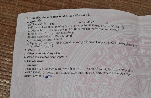 Chính chủ cần bán nhanh 2 lô đất đẹp tại  Phường Yên Nghĩa Hà Đông Hà Nội