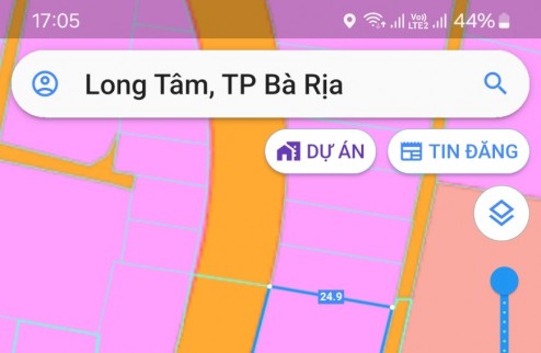 CHỦ bán Lô đất p.long tâm TP Bà Rịa. Mặt tiền đường nhựa