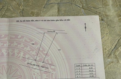 Cần bán miếng đất gần cầu đôi láng lớn . mặt tiền mỹ xuân ngãi giao